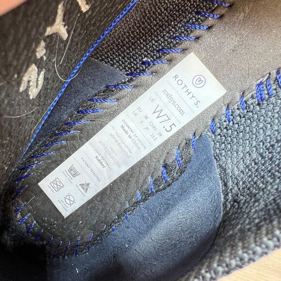 Rothy's The Point Flats 7.5 Gray Black Camo Slip On Knit Washable Ballet - Picture 8 of 10